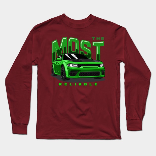 Dodge Charger SRT Hellcat USA Long Sleeve T-Shirt by Car_Designer